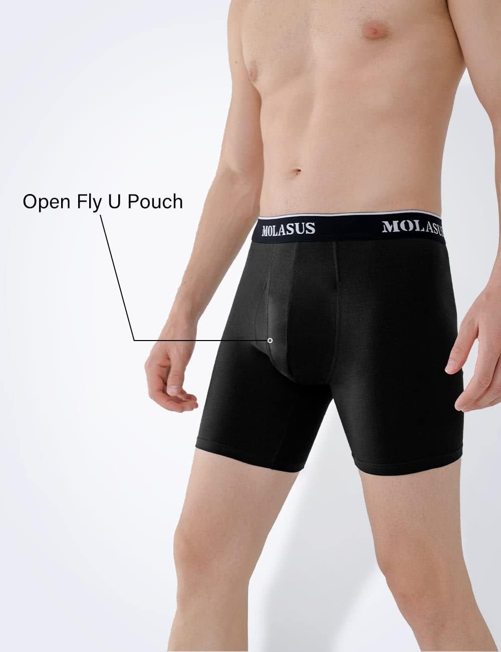 image:imageMolasus Mens Boxer Briefs Soft Cotton Open Fly Tagless Underwear