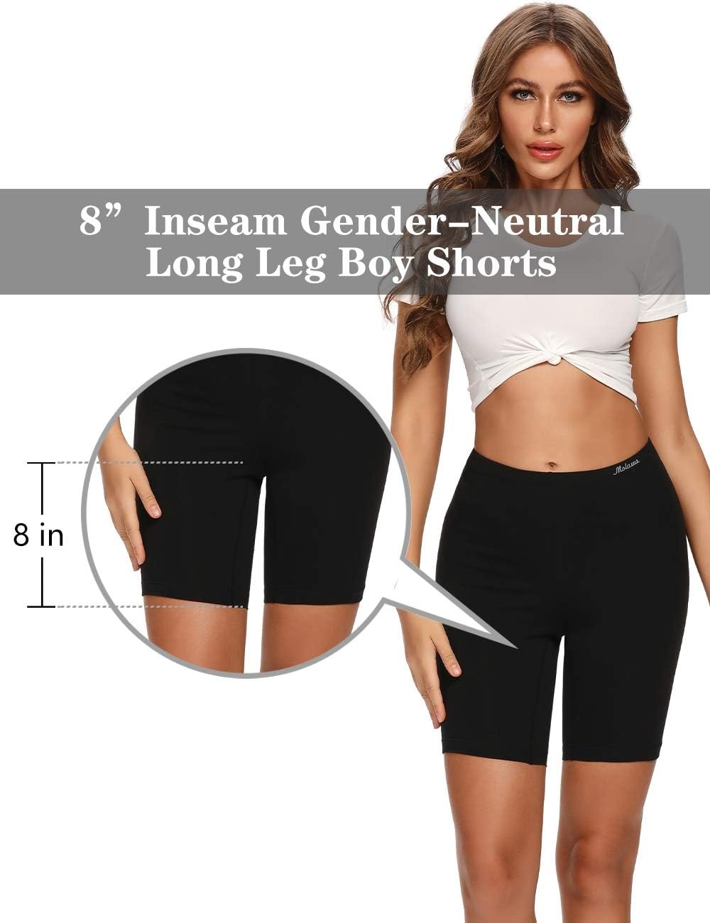 image:imageMolasus Womens Cotton Boxer Shorts Underwear Anti Chafing Bike ShortsRegular amp Plus SizeBlack