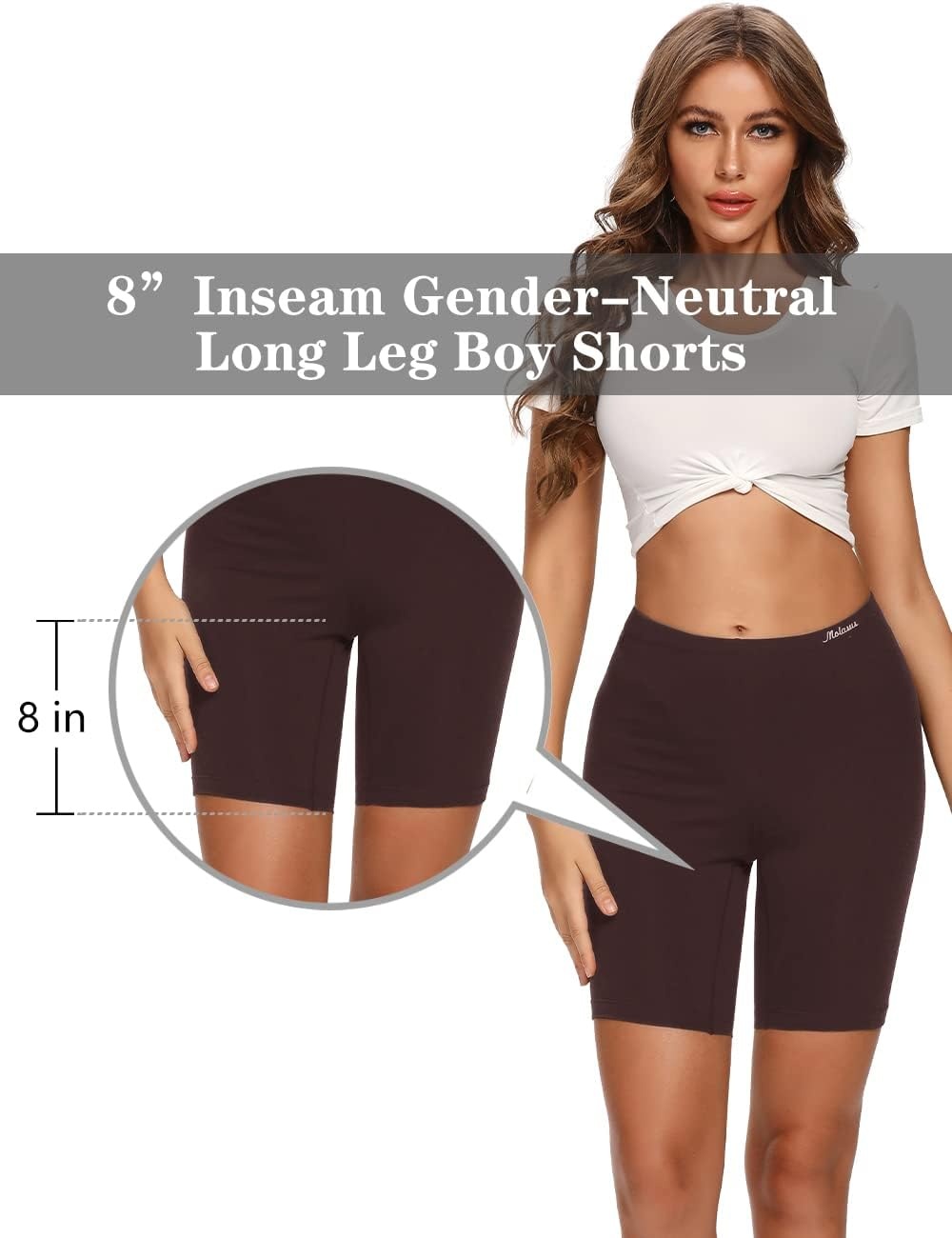 image:imageMolasus Womens Cotton Boxer Shorts Underwear Anti Chafing Bike ShortsRegular amp Plus SizeCharcoalPurpleBrownMud Yellow