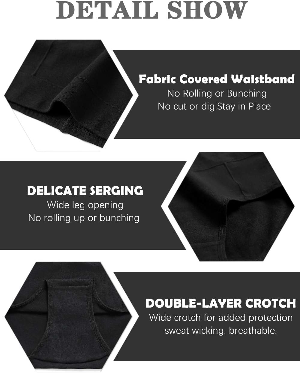 image:imageMolasus Womens Soft Cotton Briefs Ladies MidHigh Waisted Full Coverage Panties Regular amp Plus SizeBlack5pack