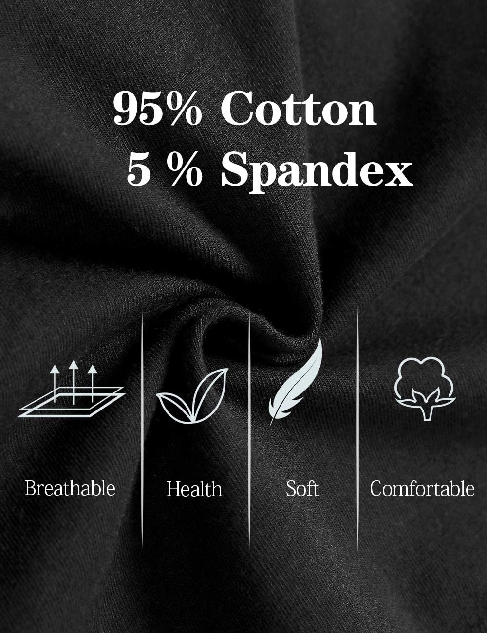 image:imageMolasus Womens Soft Cotton Briefs Ladies MidHigh Waisted Full Coverage Panties Regular amp Plus SizeBlack5pack