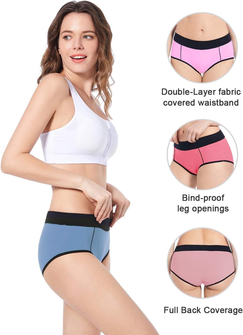 image:imageMolasus Womens Soft Cotton Briefs Ladies MidHigh Waisted Full Coverage Panties Regular amp Plus SizeMulticolor5packa1