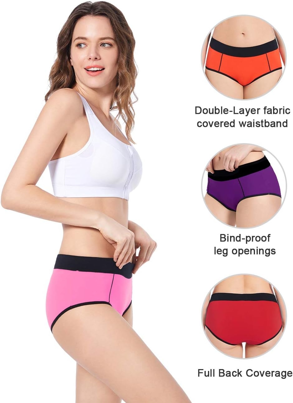 image:imageMolasus Womens Soft Cotton Briefs Ladies MidHigh Waisted Full Coverage Panties Regular amp Plus SizeMulticolor5packa2