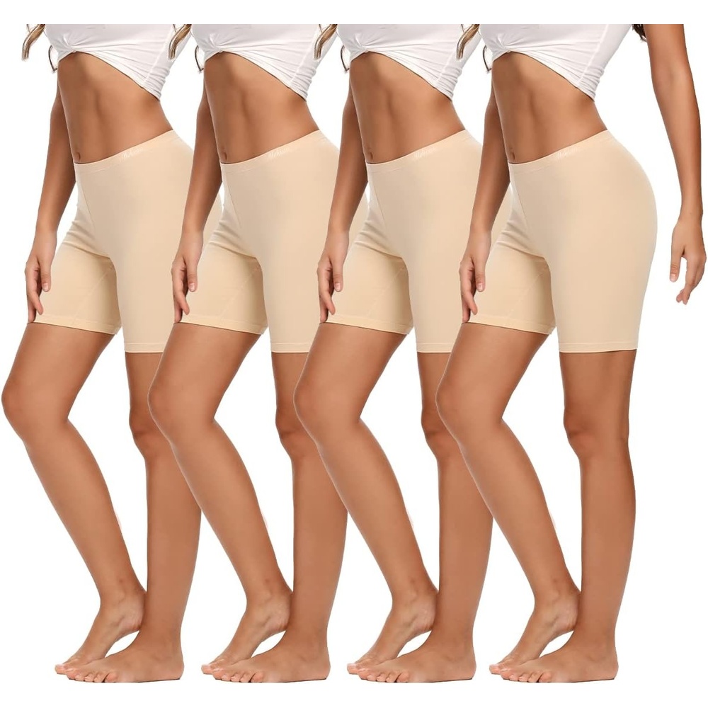 image:imageMolasus Womens Cotton Boxer Shorts Underwear Anti Chafing Bike ShortsRegular amp Plus SizeBeige