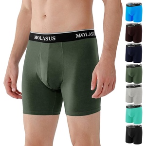 image:imageMolasus Mens Boxer Briefs Soft Cotton Open Fly Tagless Underwear