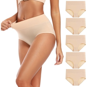 image:imageMolasus Womens Cotton Underwear High Waisted Full Coverage Ladies Panties Regular amp Plus SizeNude5pack